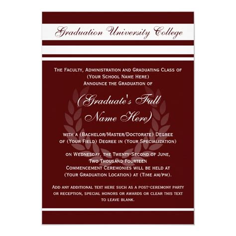 Formal College Graduation Announcements (Maroon) | Zazzle