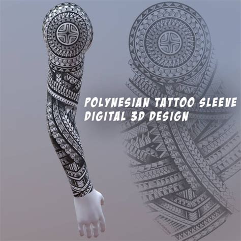 Polynesian Tattoo Sleeve Digital Design Ready For A Tattoo Etsy