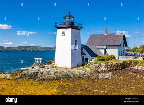 Grindle Point Light On Islesboro Island In Penobscot Bay In Maine In