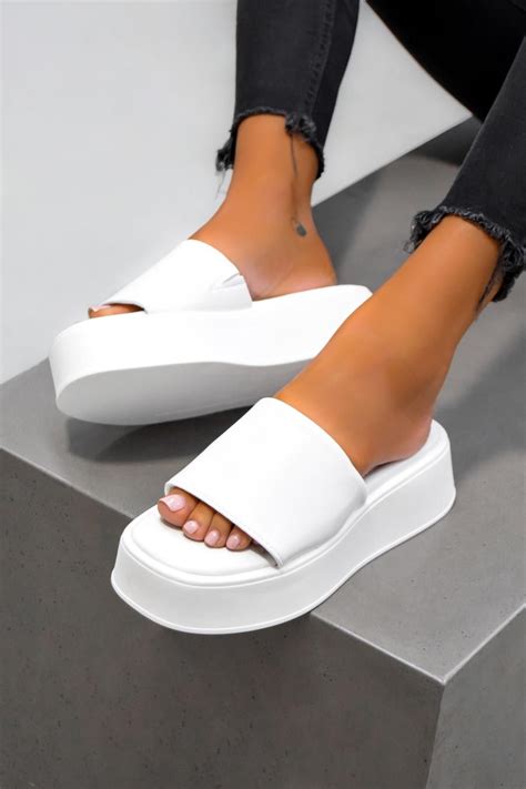 RIAN Chunky Platform Sandals White White Platform Sandals Platform