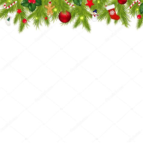 Christmas Border With Xmas Garland Stock Vector Adamson  Clipartix