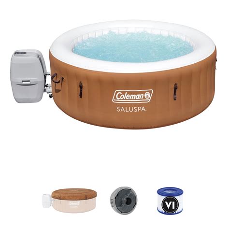 Coleman SaluSpa Ponderosa AirJet Inflatable Hot Tub With120 Jets Orange Walmart