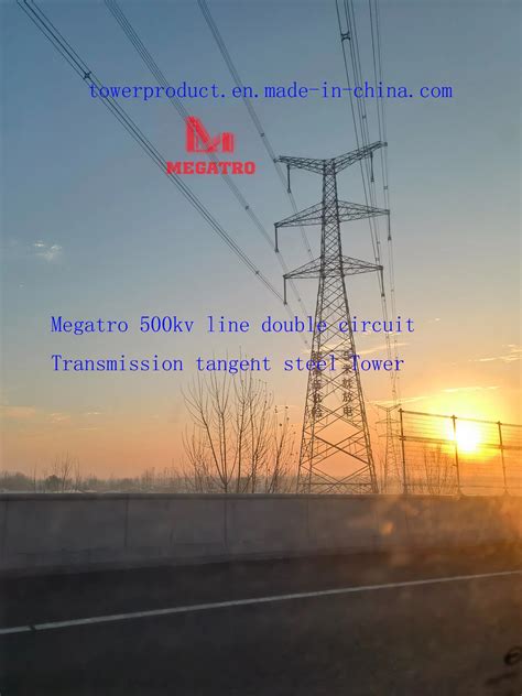 Megatro 500kv Line Double Circuit Transmission Tangent Steel Tower