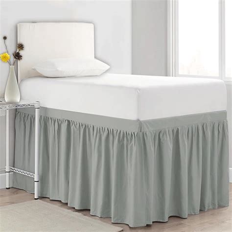 Dorm Bed Skirt Ruffled College Dorm Long Sized Bed Skirt