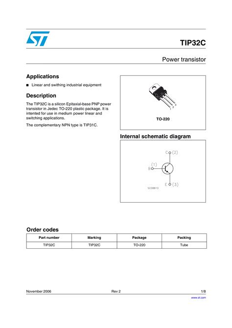 Original COMPLEMENTARY SILICON POWER TRANSISTORS TIP32 TIP32C TO 220F