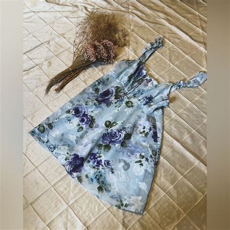 Secret Treasures Intimates Sleepwear Y2k Blue Floral Babydoll Lingerie Dress Poshmark