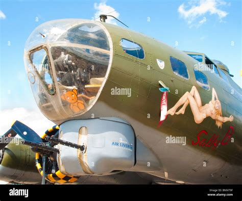 Nose Of The Famous Airworthy Boeing B 17 Flying Fortress Sally B Pictured At Her Base At