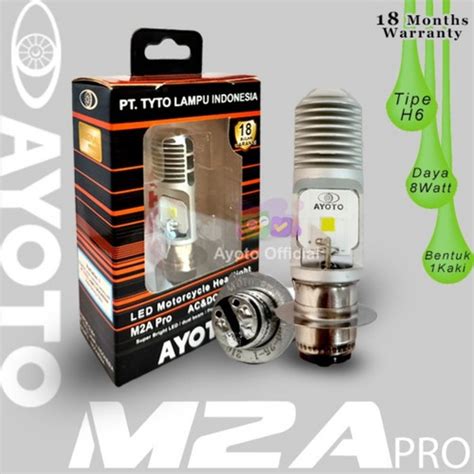 Jual AYOTO M2A Pro Lampu LED Motor H6 Hi Lo 8W 8W AC DC Jakarta Timur