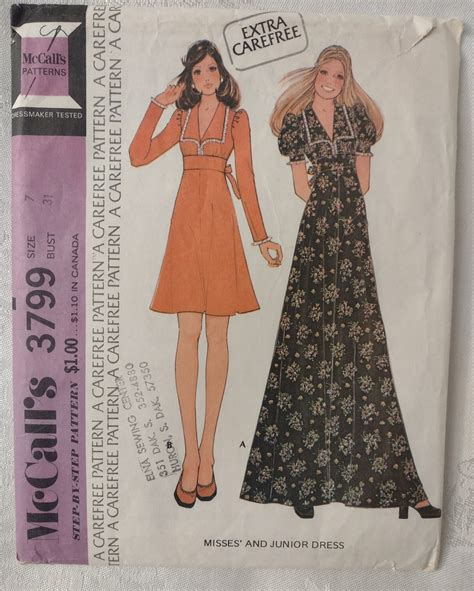 34 Empire Line Dress Sewing Pattern OineTaleha