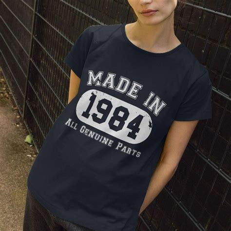 40th Birthday Womens T Shirt Made In 1984 All Genuine Parts