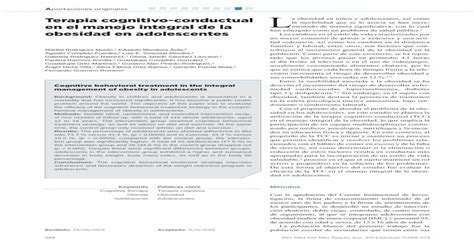 Aportaciones Originales Terapia Cognitivo Conductual En El