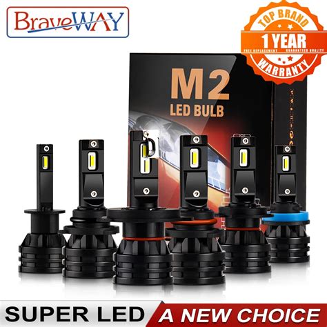 Braveway Led H4 16000lm Car Led H1 H7 H11 Moto Bulb 12v Auto H4 Led