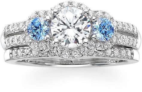 Fine Jewelry Diamonart White And Blue Cubic Zirconia Sterling Silver 3