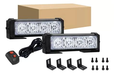 2 8 Leds Estrobos Códigos Parrilla Moto Escolta Con Switch MercadoLibre