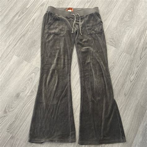 Juicy Couture Pants And Jumpsuits Vintage T2k Juicy Couture Velour Gray Track Pants Wide Leg