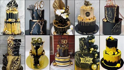 Black And Gold Birthday Cake Ideas Birthday Cake Designs Black Cake