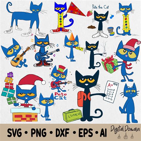 Pete The Cat Svg Bundle Pete The Cat Clipart Pete The Cat Inspire