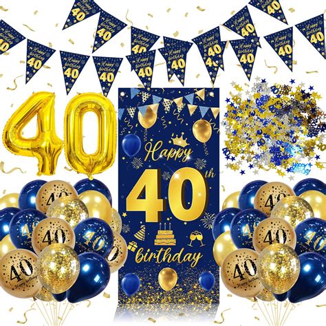 Birlon 40th Birthday Decorations Men Birthday Party Supplies Happy