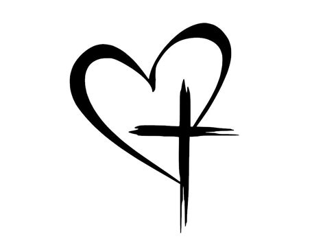 Svg Heart And Cross Christianity Jesus Christ Digital Download Cutting