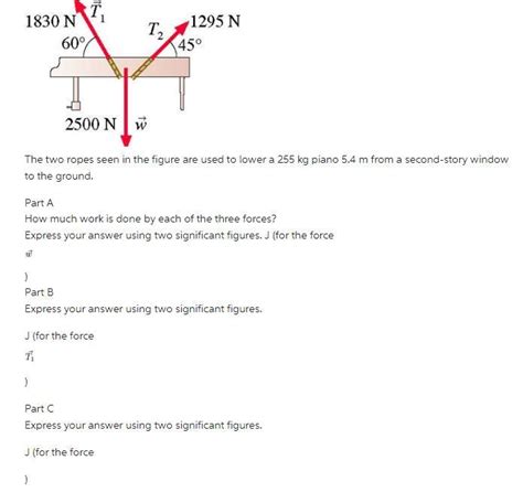 The Two Ropes Seen In Figure 1 Are Used To Lower A 255 Kg Piano