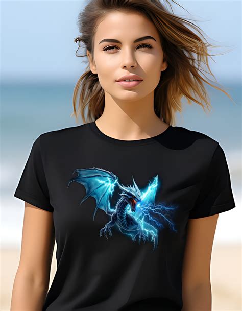 Blue Dragon T Shirt Electric Dagon Tee Lightning Dragon Fantasy Dragon Shirt Dragon Art Dragon