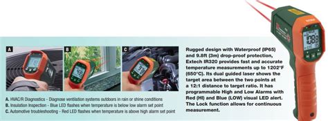 Extech Ir320 Dual Laser Infrared Thermometer Rapid Tech