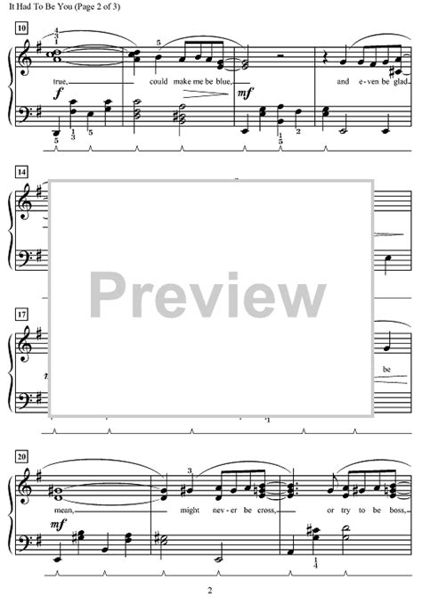 It Had to Be You" Sheet Music for Easy Piano - Sheet Music Now