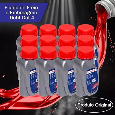 Kit 12 Fluidos Liquido De Freio Dot 4 Bosch Original 200ml