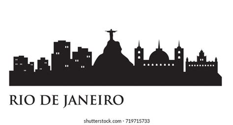 Rio De Janeiro Skyline Silhouette Skyline Stock Vector Royalty Free