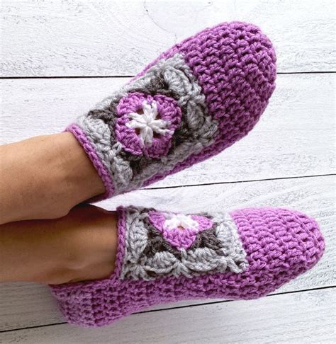 Crochet Square Slippers Free Crochet Pattern Love Life Yarn