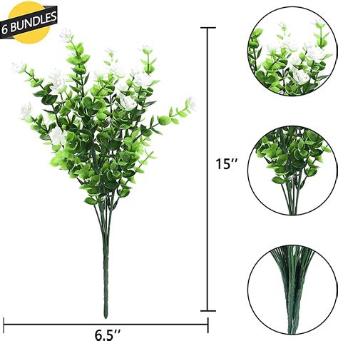 6 buntar konstgjorda blommor utomhus falska blommor för dekoration Uv