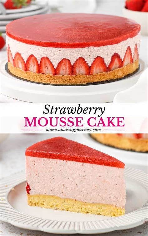 This Strawberry Mousse Cake Is An Incredibly Light And Fresh Summer Dessert It Combines A Sable