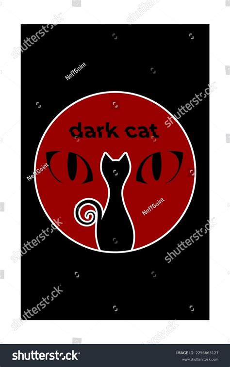 Cat Eye Logo Round Cat Silhouette Stock Vector Royalty Free
