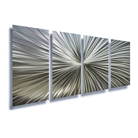 Silver Metal Wall Art, Abstract Sculpture, Modern Art, Metallic Wall ...