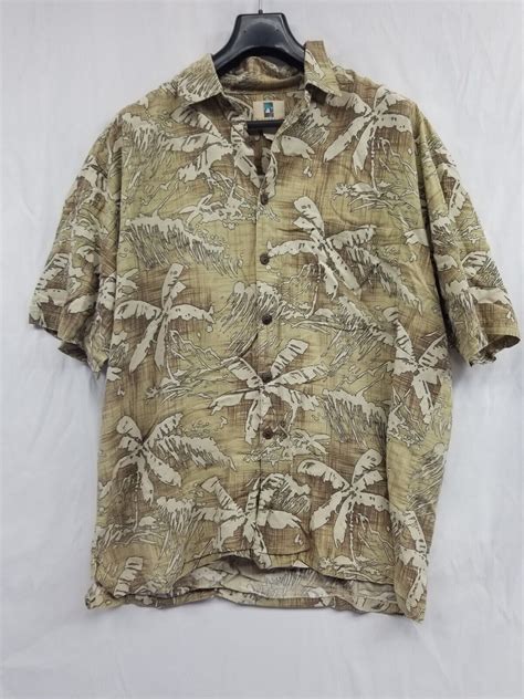 Kahala Hawaiian Islands Shirt Men S XL Short Sleeve Button Up Palms EBay