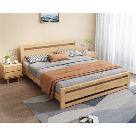 Red Sun Dipan Tempat Tidur Modern Kayu Mahoni Solid Red Sun Furniture