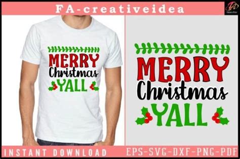 Merry Christmas Yall Stickers Svg Graphic By Facreativeidea · Creative Fabrica