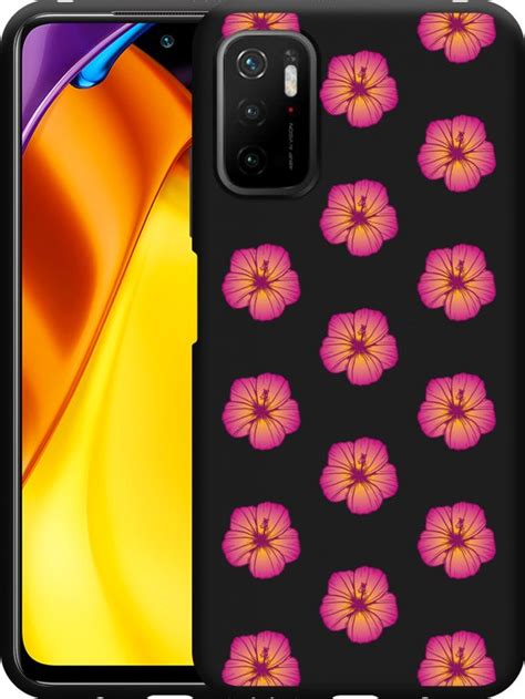 Hoesje Geschikt Voor Xiaomi Poco M Pro Zwart Hawaiiaanse Bloemen Ii Bol