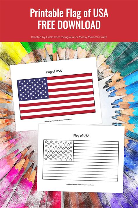 Printable Flag of USA - Messy Momma Crafts