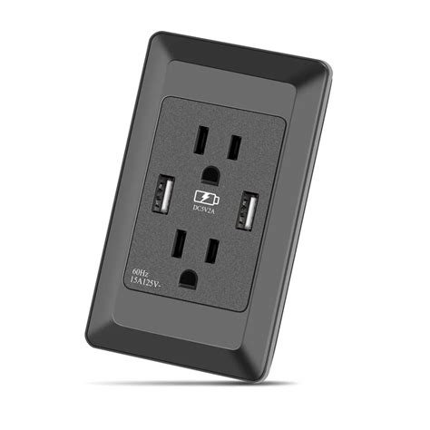 15a Dual Usb Wall Socket Power Outlet With Dual Usb Wall Charger Socket Us Plug High Temperature