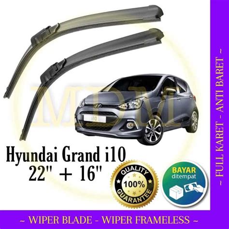 Wiper Frameless Wiper Blade Full Karet Anti Baret Hyundai Grand I