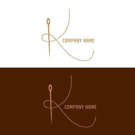 Premium Vector Abstract Initial Letter K Logo Needle And Thread