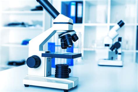 Laboratory Microscope Lens.modern Microscopes Stock Image - Image of ...