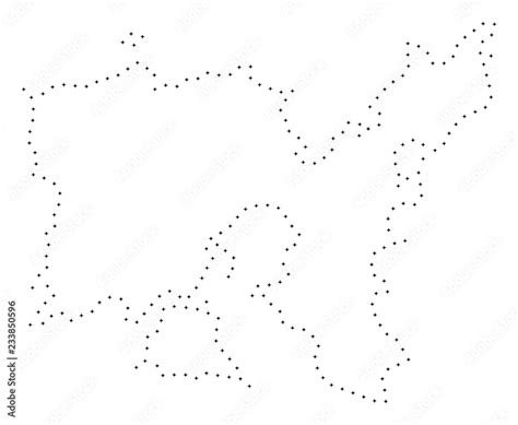 Vector Stroke Dot Limnos Greek Island Map In Black Color Small Border