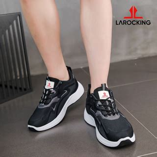 Jual Larocking Artemis Hitam Polos Sepatu Sneakers Running Gym