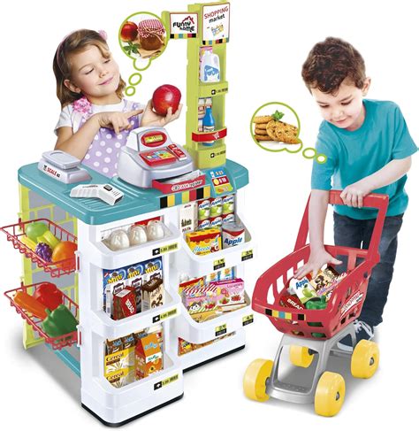 Funny Home Supermercato Giocattolo Per Bambini Con Carrello Cassa E