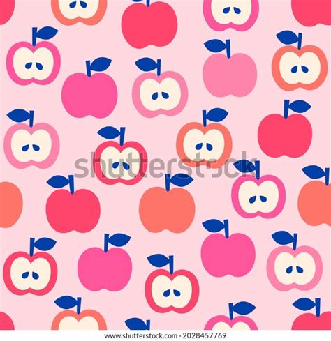 Cute Hand Drawn Apples Seamless Pattern Stock Vector Royalty Free