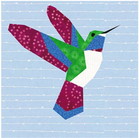 Hummingbird Foundation Paper Pieced Pattern FPP Rainbow Mini Etsy