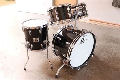 Rogers 4pc Xp8 Big R Drum Set Black Vintage 1980s Reverb