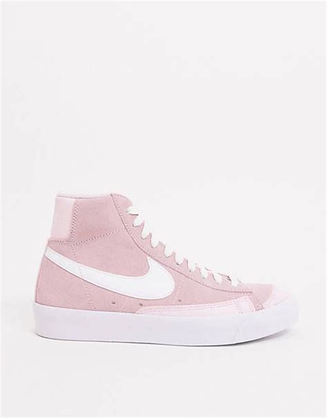 Nike Blazer Mid 77 Trainers In Pink And White Asos Swag Shoes Nike Blazers Mid Sneakers